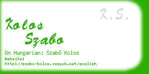 kolos szabo business card